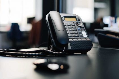 Telephone on a table