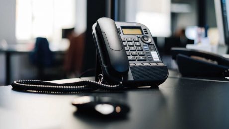 Telephone on a table