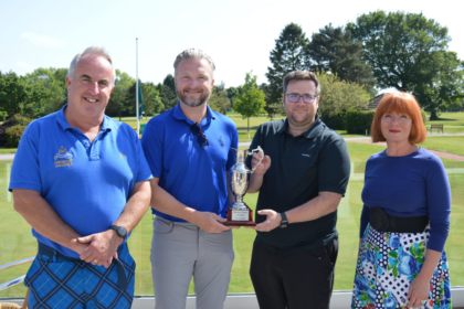 Oakcleafe Claims pictured with Sara Williams, winners of Staffordshire Chambers' Golf Day 2023