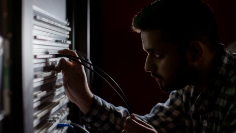 Man linking wires