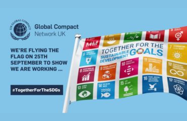 Global Compact Network UK with the UN SDG's Flag