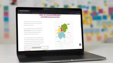 Stoke-on-Trent and Staffordshire Local Skills Improvement Plan on a Laptop