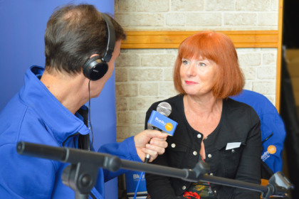 Staffordshire Chambers Chief Executive, Sara Williams, talking to Blue Sky Radio at the Let's Do Business Expo