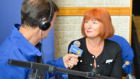 Staffordshire Chambers Chief Executive, Sara Williams, talking to Blue Sky Radio at the Let's Do Business Expo