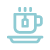 Blue Icon of a cup of a hot drink