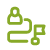 Green icon of a person going towards a Flag.