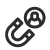 Black icon of a magnet attracting a person