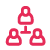 Red icon of multiple people networking