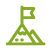 Green Icon with a flag on top of a mountain