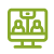 Green icon of two people on a screen.