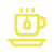 Yellow Icon of a cup of a hot drink