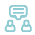 Blue icon of two people talking to each other