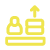 Yellow icon of a person with some files