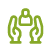 Green Icon of two hands and a person in between