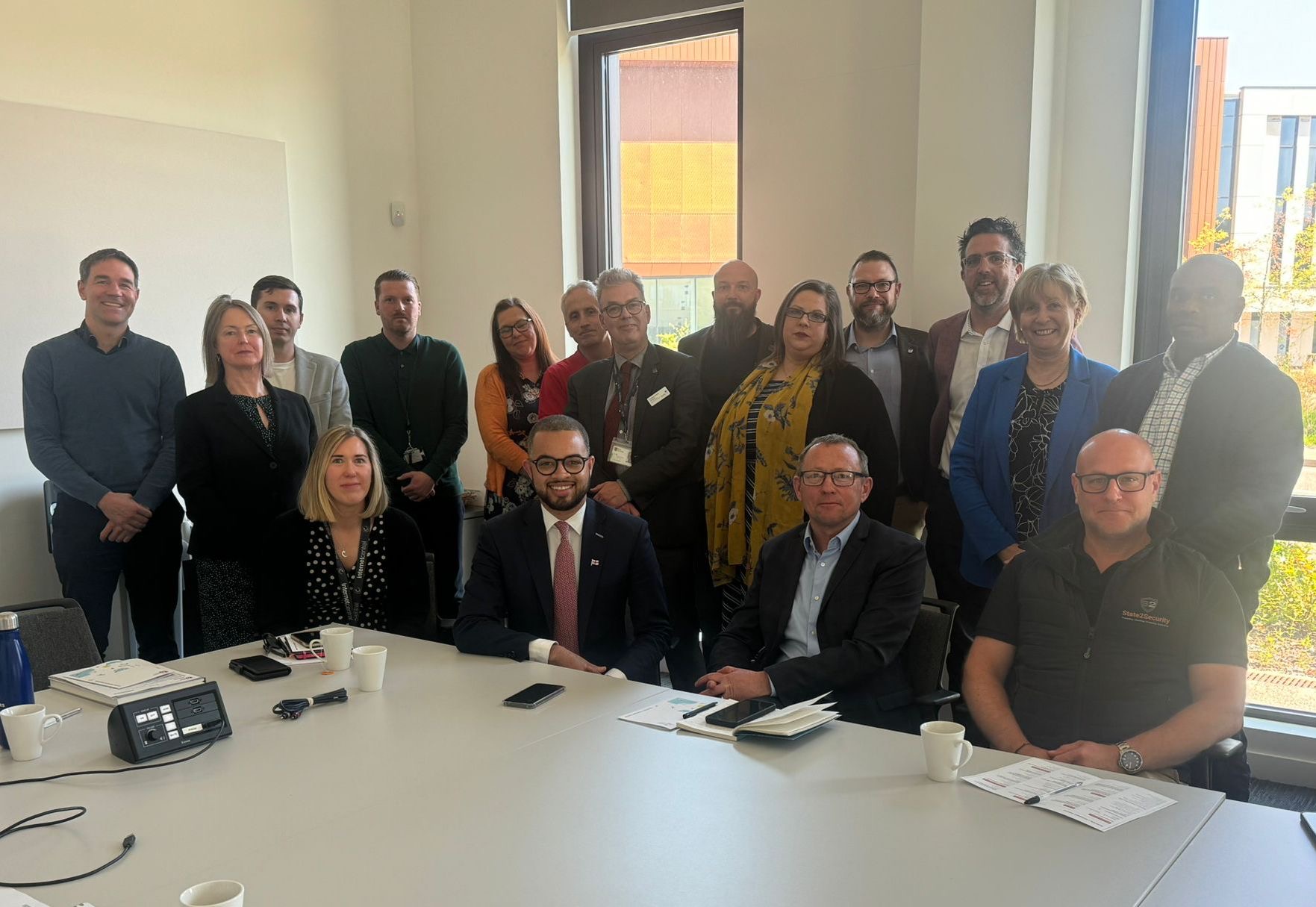 Picture of people at an event making connections hosted by Keele, and at NSCG.