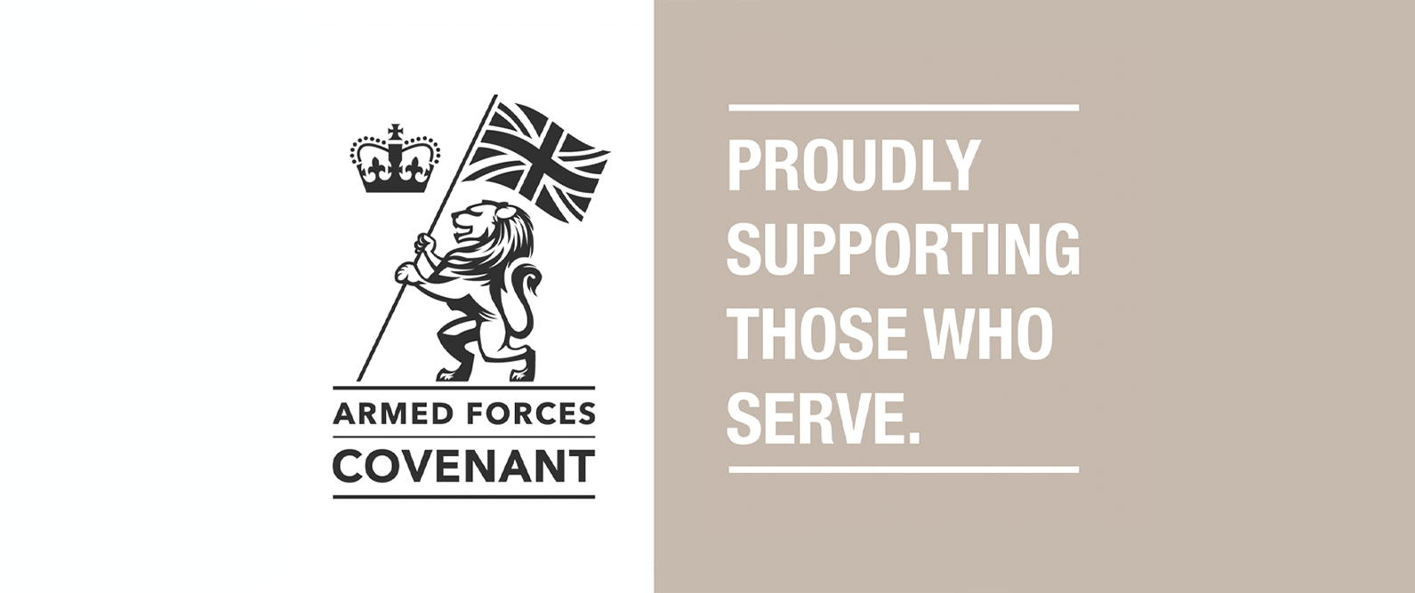 Promotion for Armed forces covenant for proudly supporting those who survive.