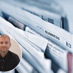 Picture of Chris plant and some newsletters behind him.