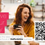 Promotion picture for Staffordshire chambers of commerce on Have you say with a QR code to a survey.