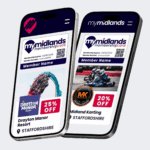 Photo of two phones promoting 20% of a my midlands membership card.