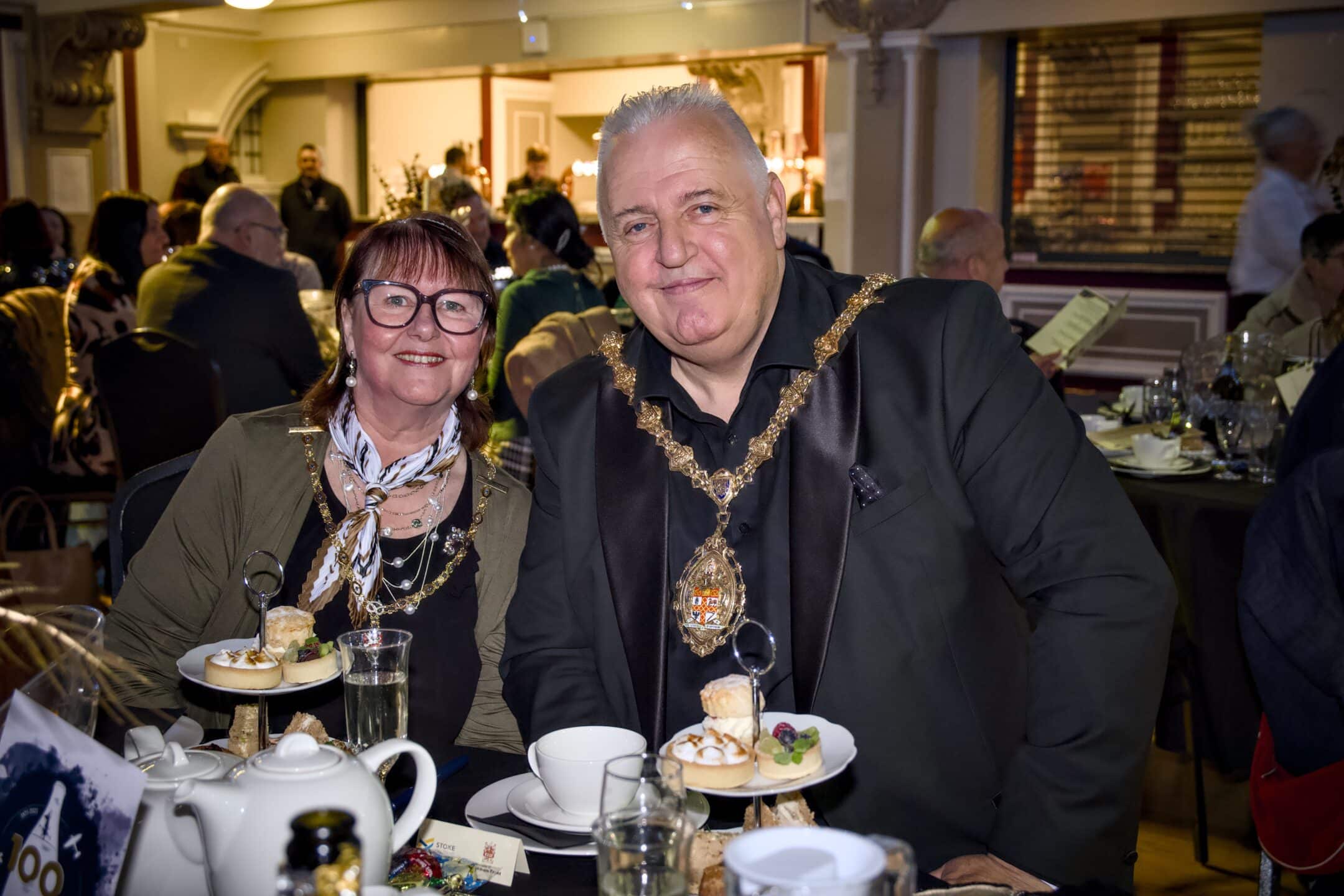 The individuals pictured are Councillor Steve Watkins, the Lord Mayor of Stoke-on-Trent, and his wife, Councillor Lynn Watkins, the Lady Mayoress.