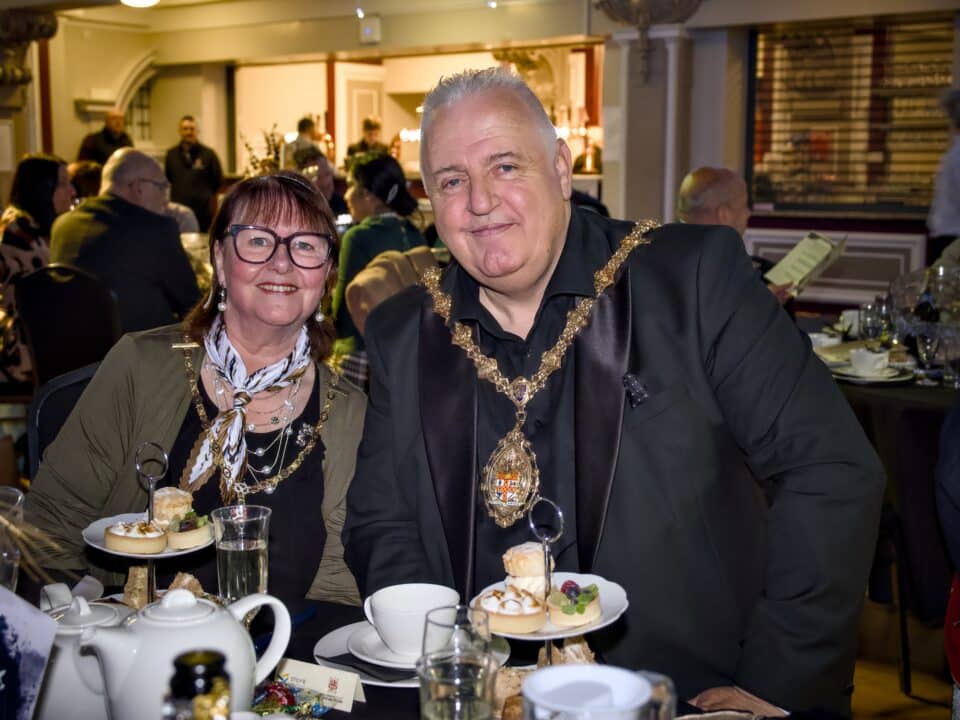 The individuals pictured are Councillor Steve Watkins, the Lord Mayor of Stoke-on-Trent, and his wife, Councillor Lynn Watkins, the Lady Mayoress.